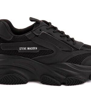Women's Steve Madden Black Monochrome Possession Platform Sneaker Size 8